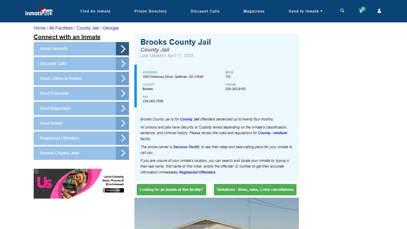 Brooks County Jail - Inmate Locator - Quitman, GA
