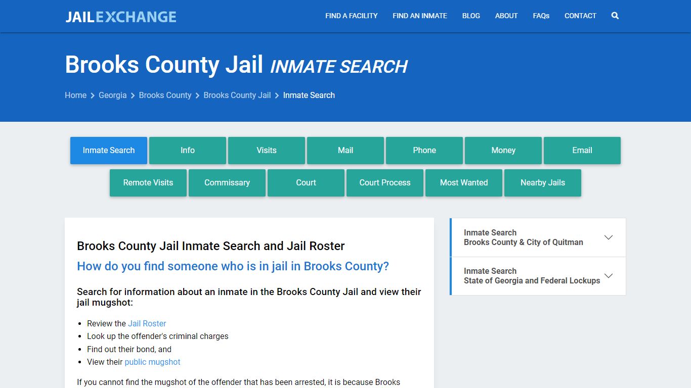 Inmate Search: Roster & Mugshots - Brooks County Jail, GA